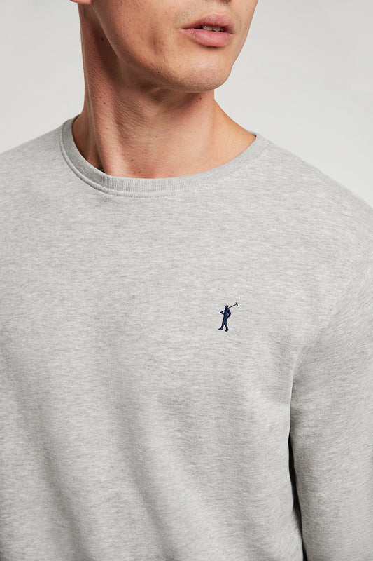 Sudadera orgánica gris vigoré con cuello redondo