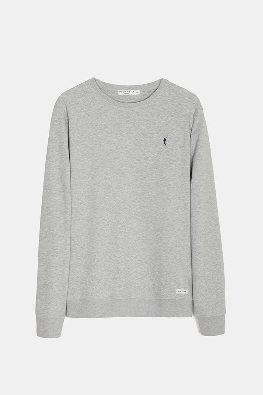 Sudadera orgánica gris vigoré con cuello redondo