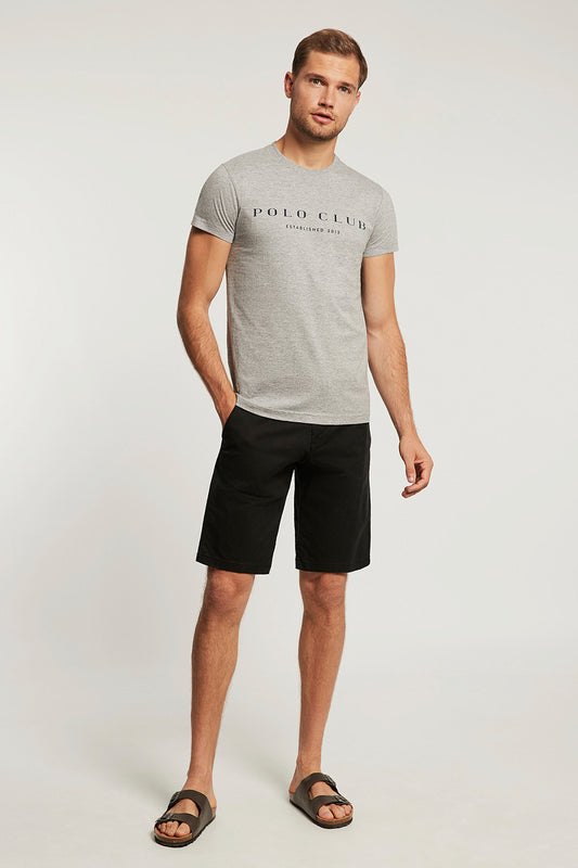 Camiseta gris de manga corta con estampación
