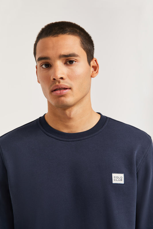 Sudadera azul marino de cuello redondo y detalle Polo Club