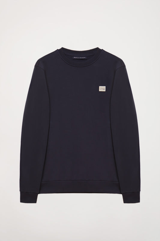 Sudadera azul marino de cuello redondo y detalle Polo Club