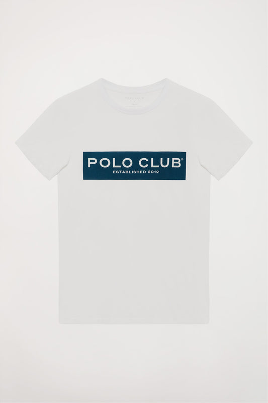 Camiseta blanca con print en block Polo Club