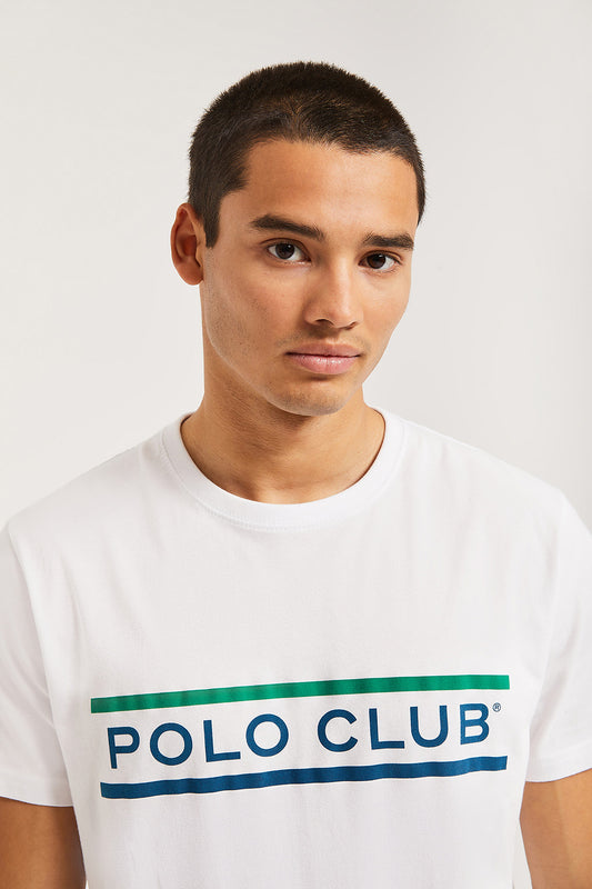 Camiseta blanca con print Neword Polo Club