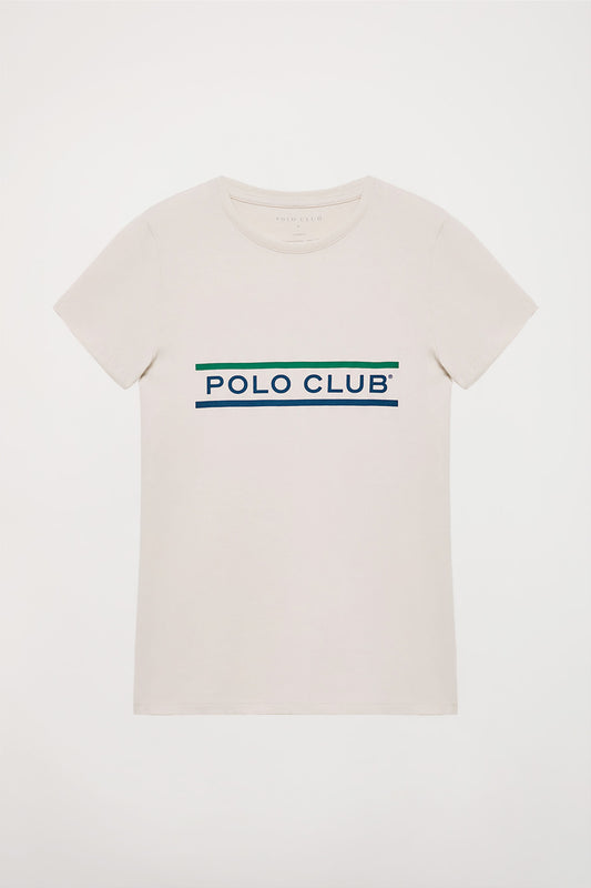 Camiseta blanca con print Neword Polo Club