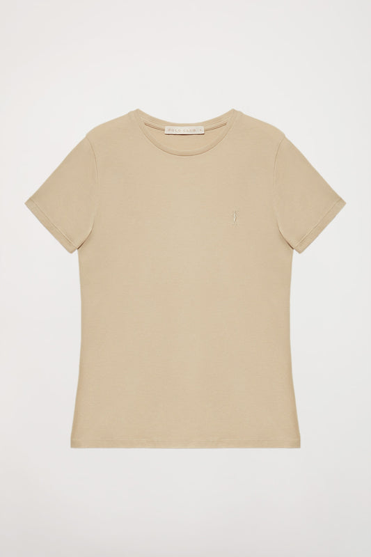Camiseta básica arena de manga corta con logo Rigby Go