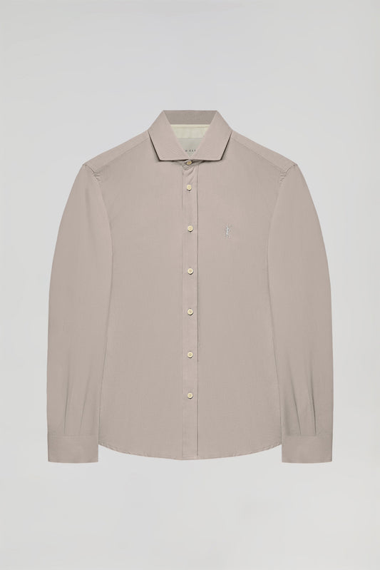 Sandy twill shirt with embroidered Rigby Go logo