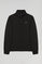 Black half-zip sweatshirt with Rigby Go logo