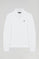 White half-zip sweatshirt with Rigby Go logo