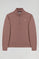 Taupe-pink half-zip sweatshirt Taupe with Rigby Go logo