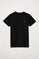 Camiseta básica negra de algodón con logo Rigby Go