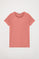 Camiseta básica rosa empolvado de manga corta con logo Rigby Go