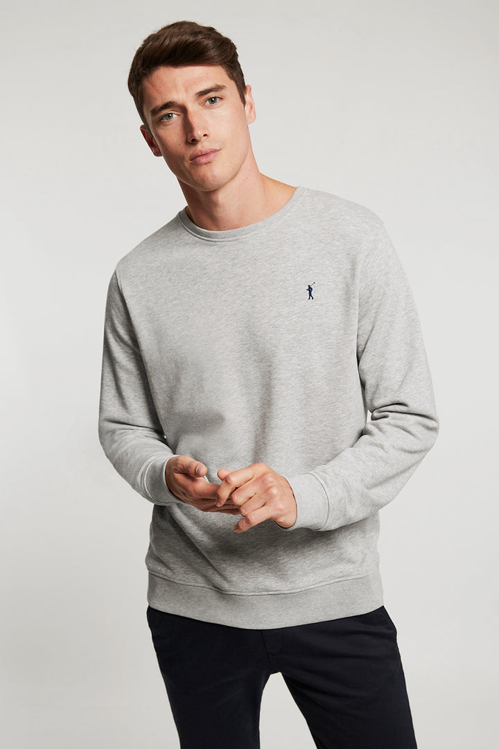 Sudadera orgánica gris vigoré con cuello redondo