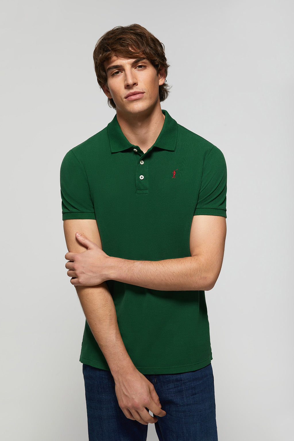 Polo verde botella hombre hotsell
