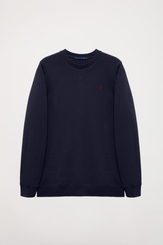 Sweatshirt básica azul marinho com decote redondo e logótipo Rigby Go
