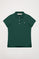 Bottle-green short-sleeve pique polo shirt with Rigby Go logo