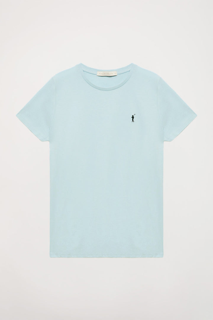 T-shirt básica azul celeste de manga curta com logótipo Rigby Go