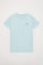 T-shirt básica azul celeste de manga curta com logótipo Rigby Go