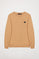 Sweatshirt castanha com decote redondo e pormenor Polo Club