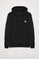 Sweatshirt preta com fecho-éclair e capuz com pormenor Polo Club