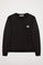Sweatshirt preta com decote redondo e pormenor Polo Club