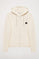 Sweatshirt em branco sujo com fecho-éclair e capuz com pormenor Polo Club