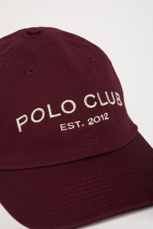 Gorra burdeos con logo bordado Polo Club