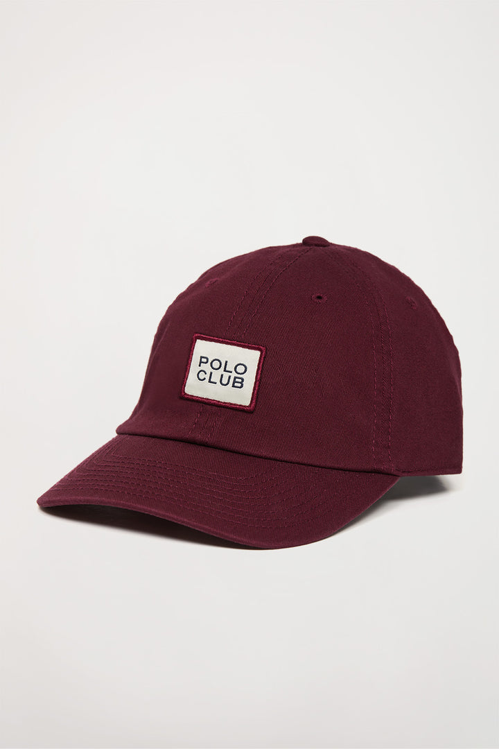Boné bordeaux com etiqueta Polo Club