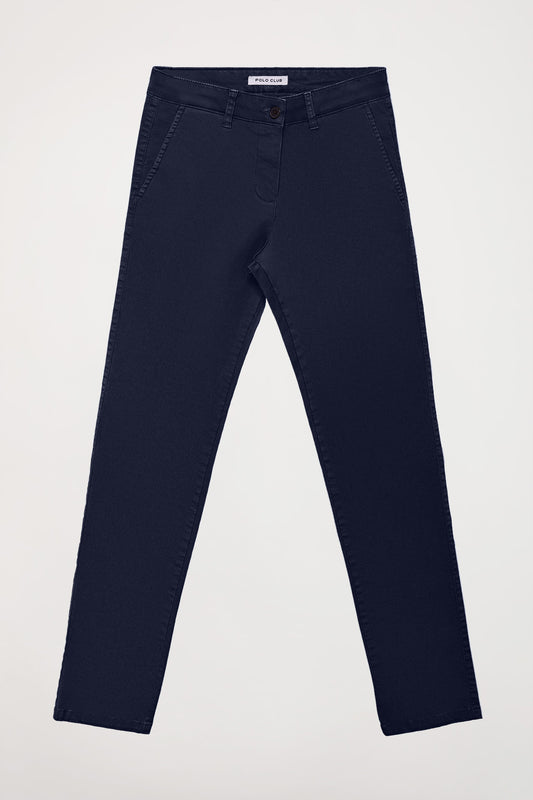 Pantalón chino Slim fit azul marino con detalle Polo Club