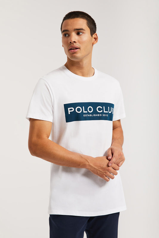 Camiseta blanca con print en block Polo Club