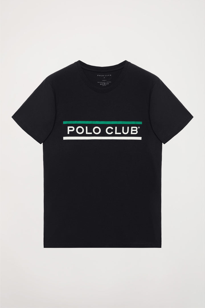 Camiseta azul marino con print Neword Polo Club