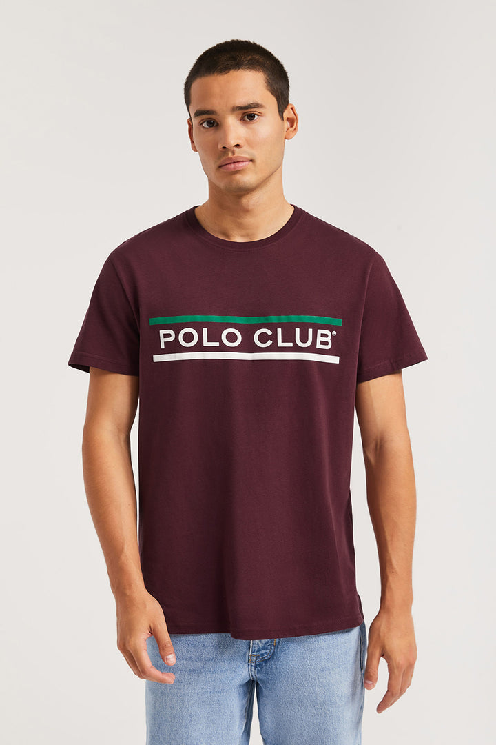 Camiseta burdeos con print Neword Polo Club