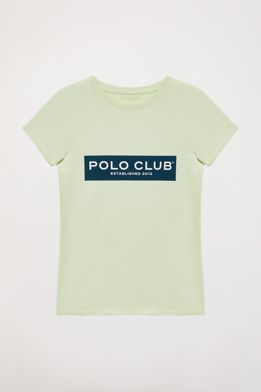 T-shirt verde com print em block Polo Club