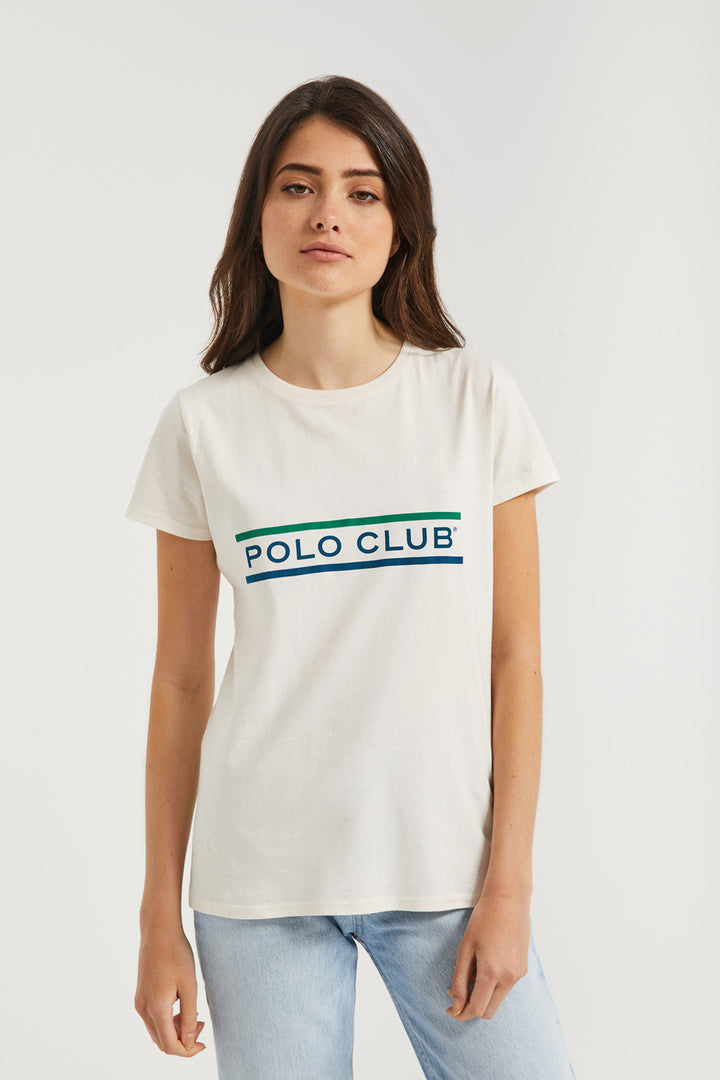 Camiseta blanca con print Neword Polo Club