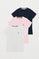 Basic T-shirt with Rigby Go logo 3 pack (navy blue, white and pink)
