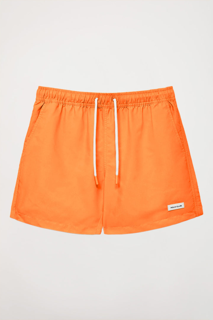 Calções de banho em cor de pêssego com pormenor Polo Club