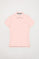 Blush-pink short-sleeve pique polo shirt with Polo Club logo