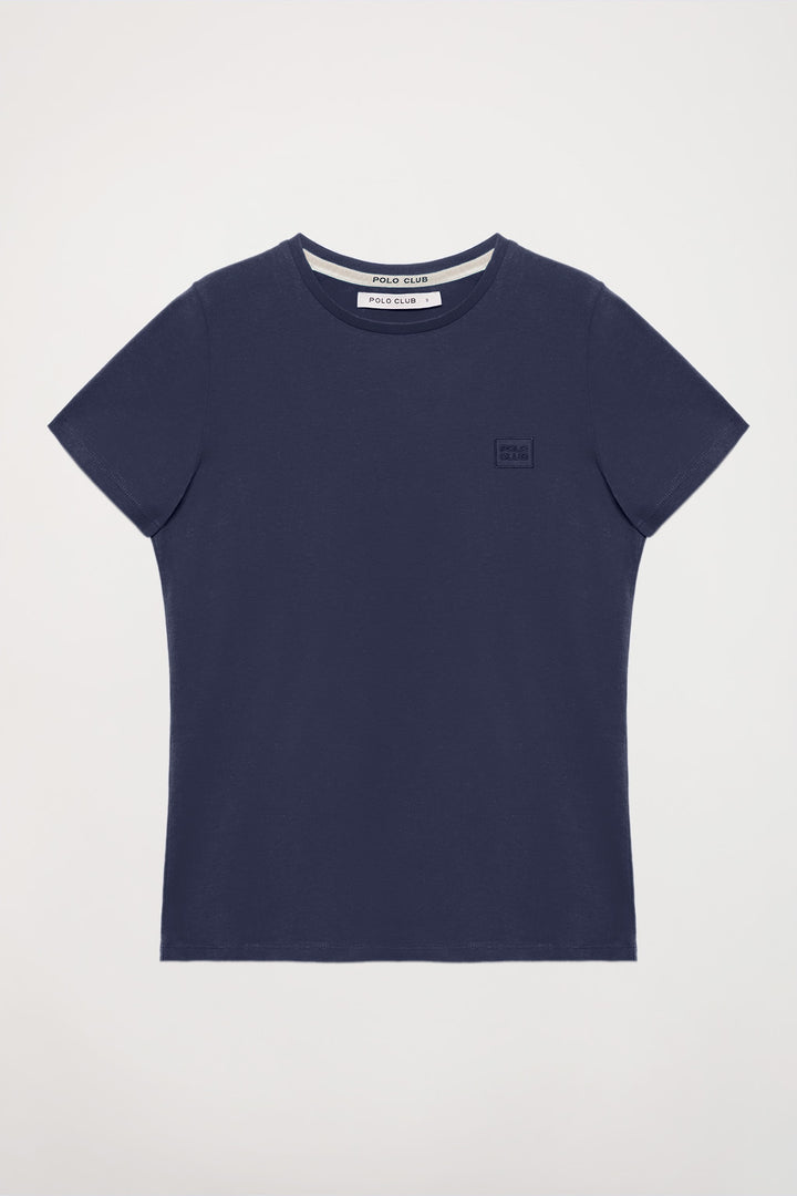 Camiseta básica azul marino de manga corta con logo Polo Club
