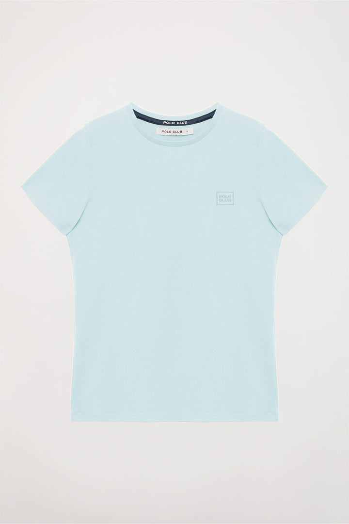 Camiseta básica azul celeste de manga corta con logo Polo Club