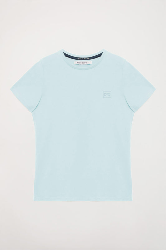 T-shirt básica azul celeste de manga curta com logótipo Polo Club