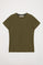 T-shirt básica verde azeitona de manga curta com logótipo Polo Club