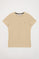 Camiseta básica color arena de manga corta con logo Polo Club