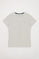 T-shirt básica cinzenta clara de manga curta com logótipo Polo Club