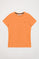 Orange short-sleeve basic tee with Polo Club logo
