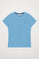 T-shirt básica azul de manga curta com logótipo Polo Club