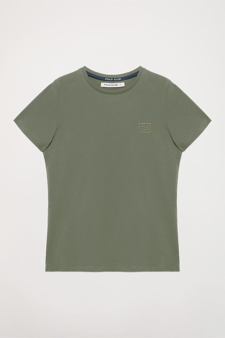 Camiseta básica verde de manga corta con logo Polo Club