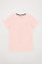 Camiseta básica color maquillaje de manga corta con logo Polo Club