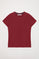 Camiseta básica burdeos de manga corta con logo Polo Club