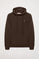 Sweatshirt com capuz e bolsos castanho escuro com logótipo Rigby Go
