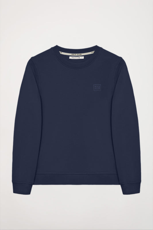 Sweatshirt básica azul marinho com decote redondo com logótipo Polo Club