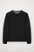 Sweatshirt básica preta com decote redondo com logótipo Polo Club